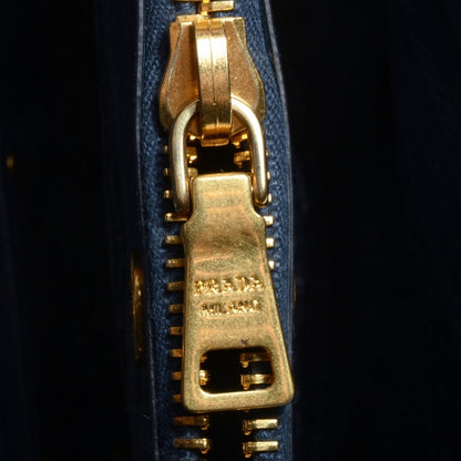 Prada Vitello Shine Tote Denim 7 of 11