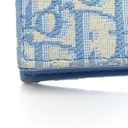Christian Dior Oblique Saddle Card Holder Cornflower Blue 10 of 14