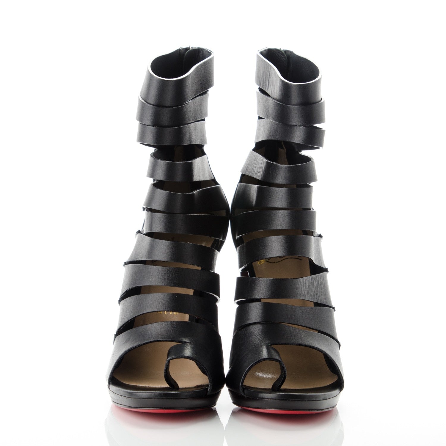 Christian Louboutin Calfskin Decoupata 120 Sandals 37.5 Black 2 of 6