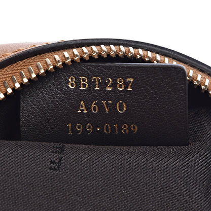 Fendi Glazed Fabric Vitello Century FF 1974 Stamp Patch Camera Case Mogano Panna Caramello 7 of 10
