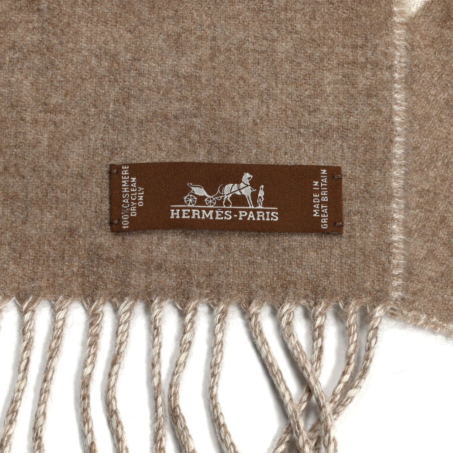 Cashmere Casaque Zig Zag Muffler Etoupe Ivory