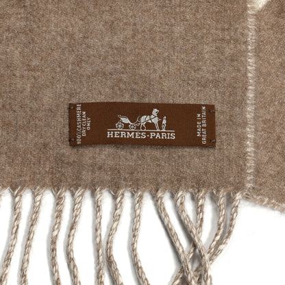 Hermes Cashmere Casaque Zig Zag Muffler Etoupe Ivory 3 of 4
