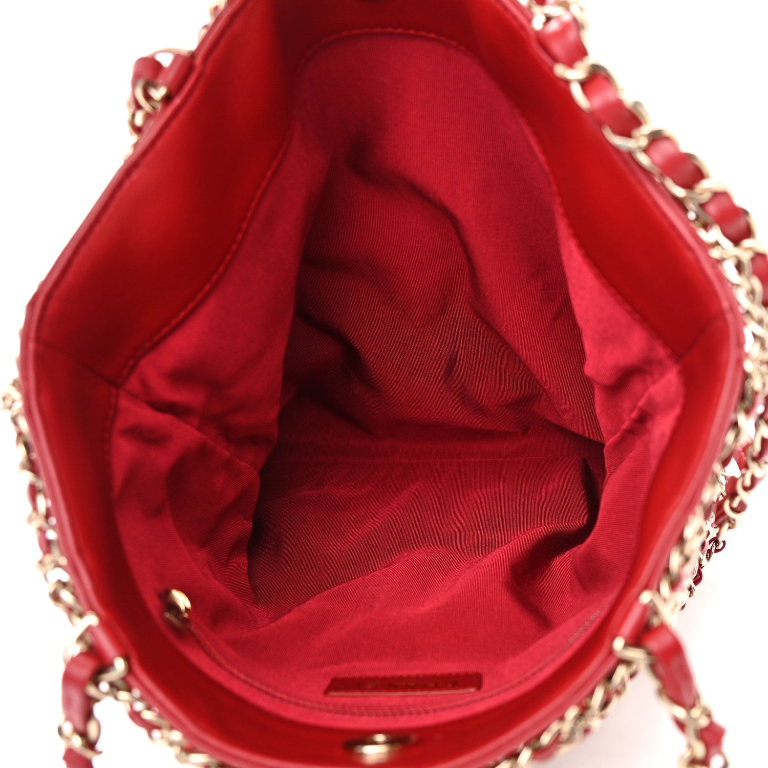 Chanel Lambskin Large Shopping Chain Tote Red 5 of 11