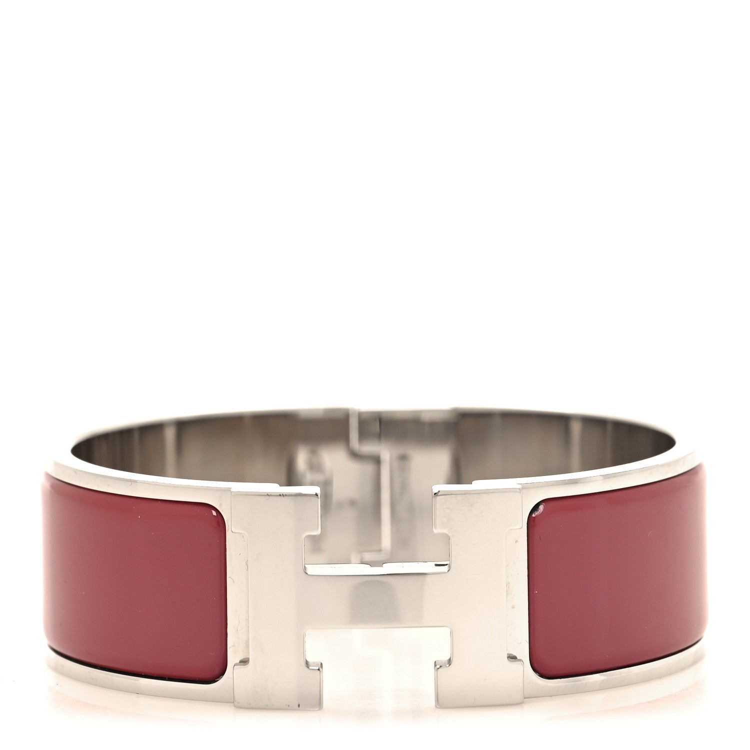 Hermes Enamel Wide Clic Clac H Bracelet PM Red 1 of 4