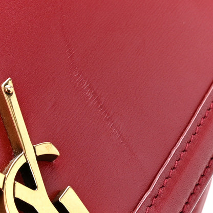 Saint Laurent Box Calfskin Monogram Medium Solferino Satchel Rouge Opyum 10 of 11
