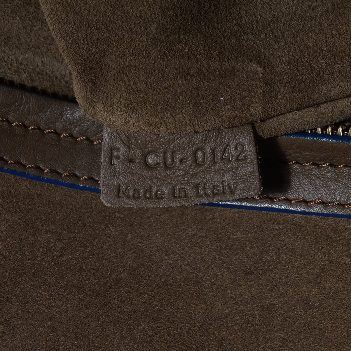 Supple Calfskin Medium Phantom Luggage Khaki Cobalt Trim