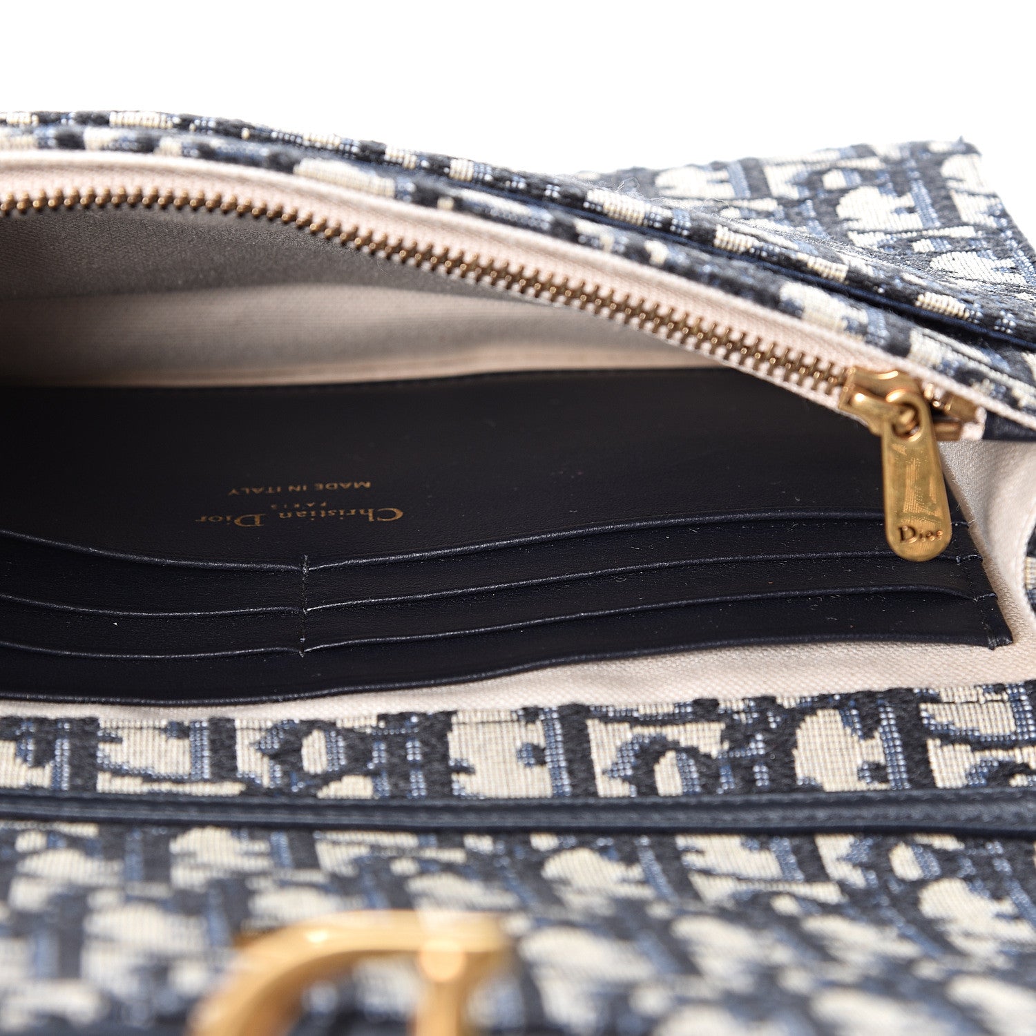 Christian Dior Oblique Saddle Chain Pouch Blue 4 of 9