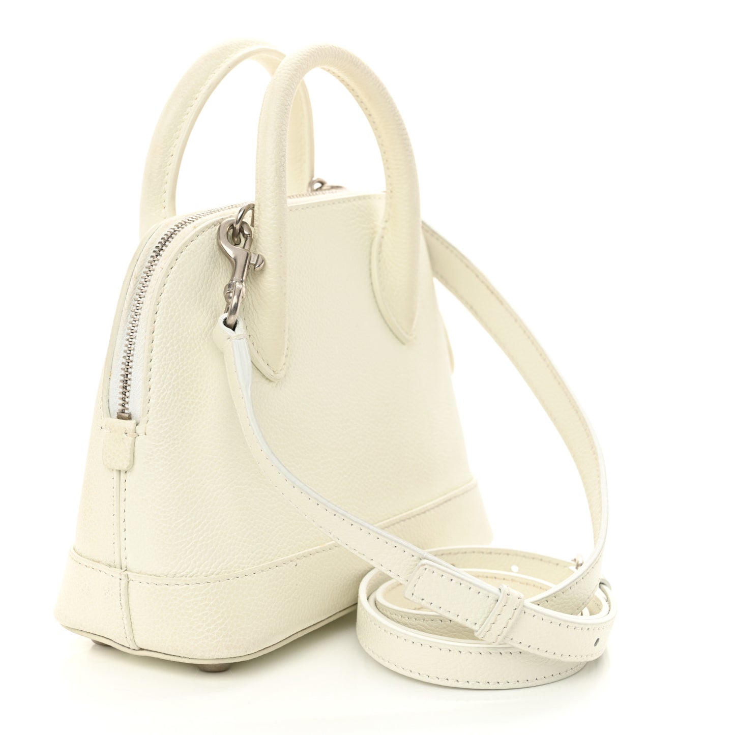Grained Calfskin XXS Ville Top Handle Bag White Black