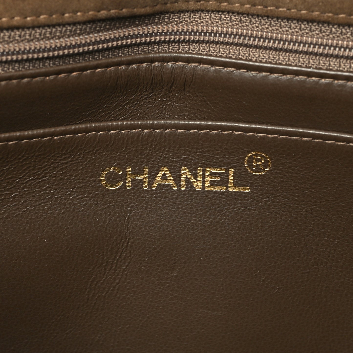 Suede Quilted Medium Single Flap Brown