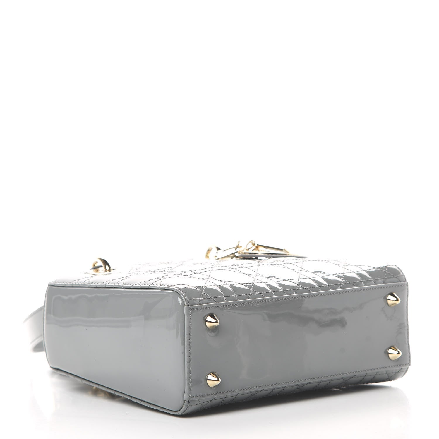 Christian Dior Patent Cannage Small Lady Dior Grey 4 of 10