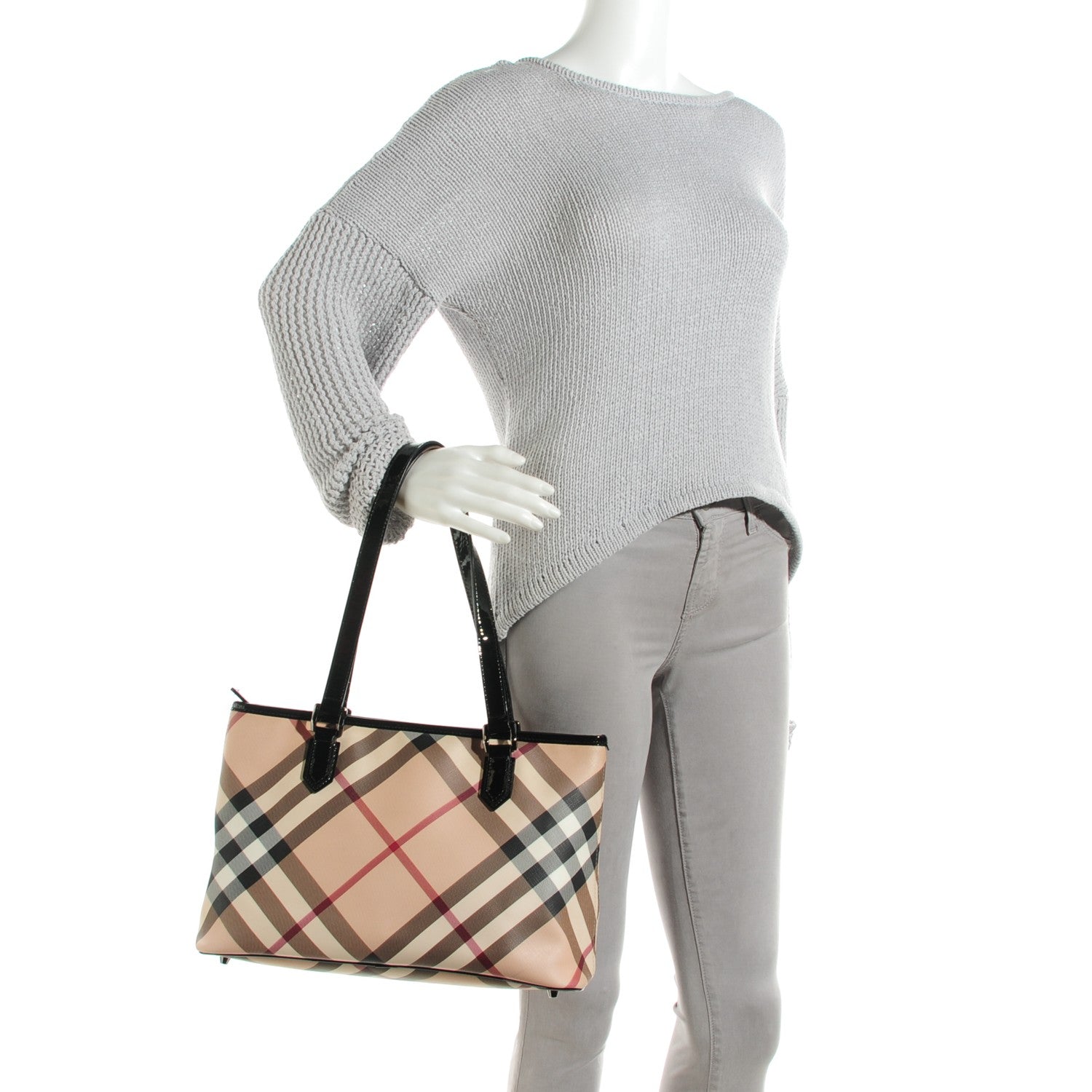 Burberry Nova Check Medium Tote Black 2 of 8