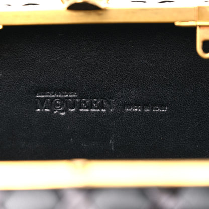 Alexander McQueen Calfskin Studded Skull Box Clutch Black 6 of 10