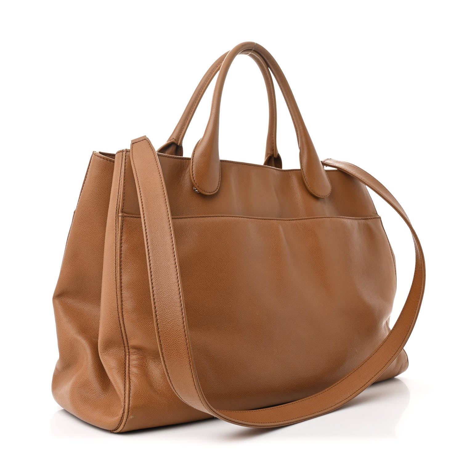 Chanel Caviar Medium Cerf Executive Shopper Tote Dark Beige 3 of 11