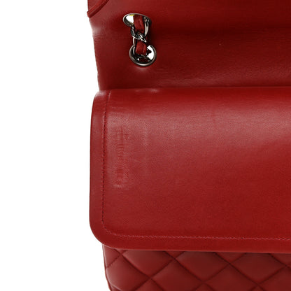 Chanel Lambskin Quilted Jumbo Double Flap Red 18 of 20