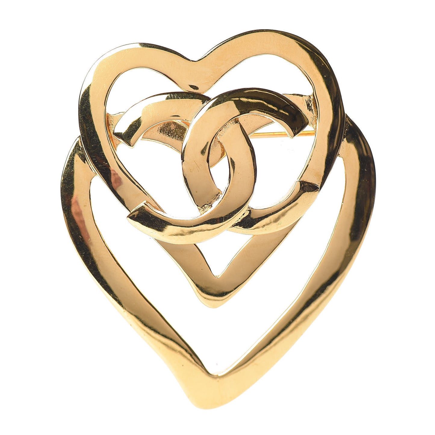 CC Heart Brooch Gold