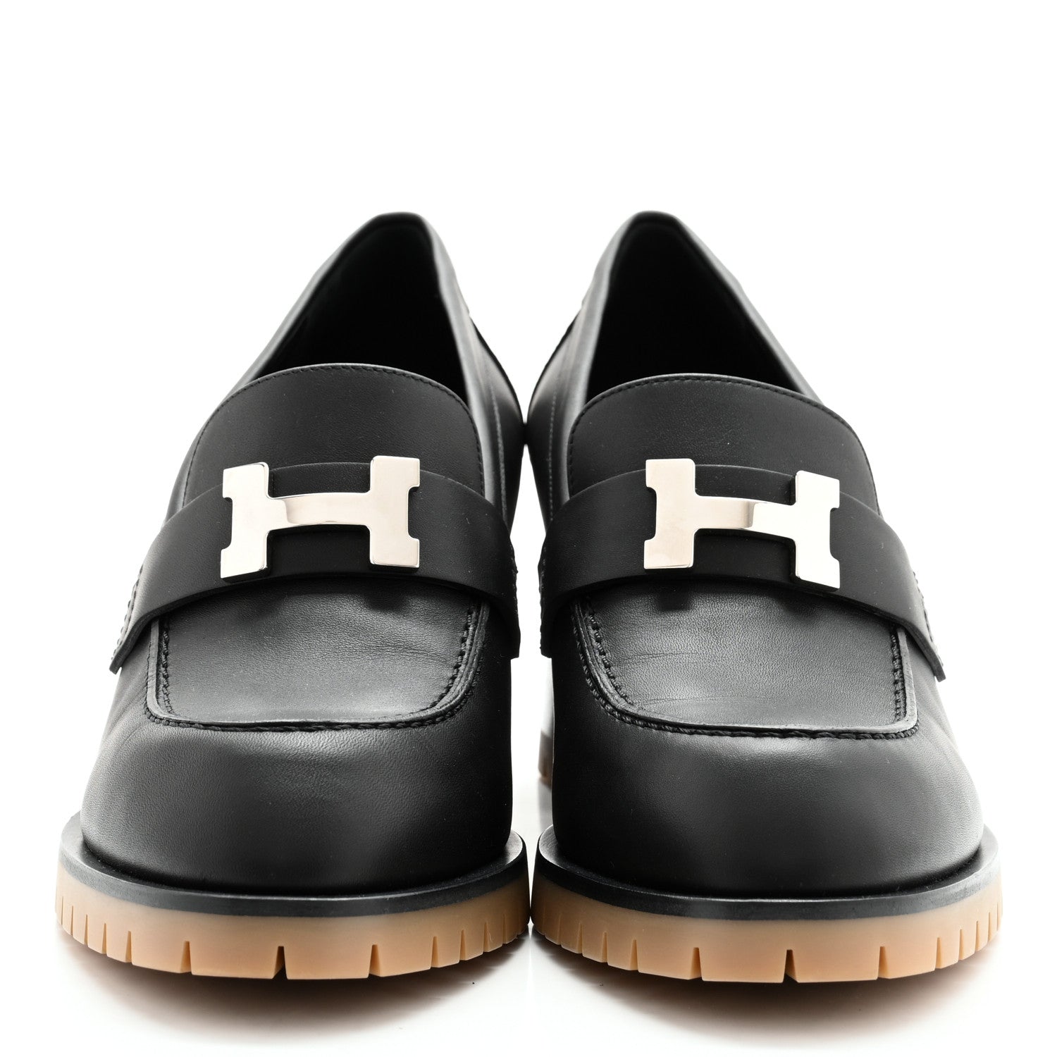 Hermes Calfskin Womens Foch 60 Pump 38 Black 2 of 11