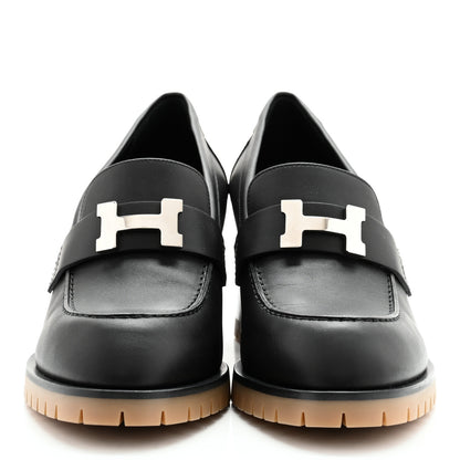 Hermes Calfskin Womens Foch 60 Pump 38 Black 2 of 11