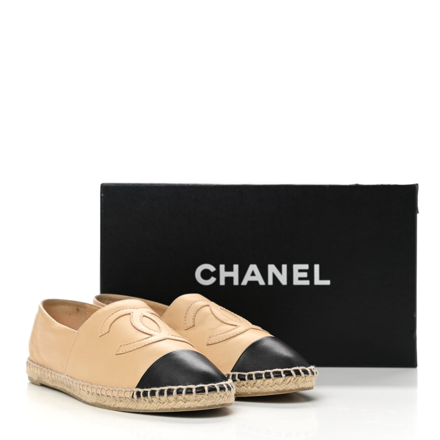 Lambskin CC Espadrilles 38 Beige Black