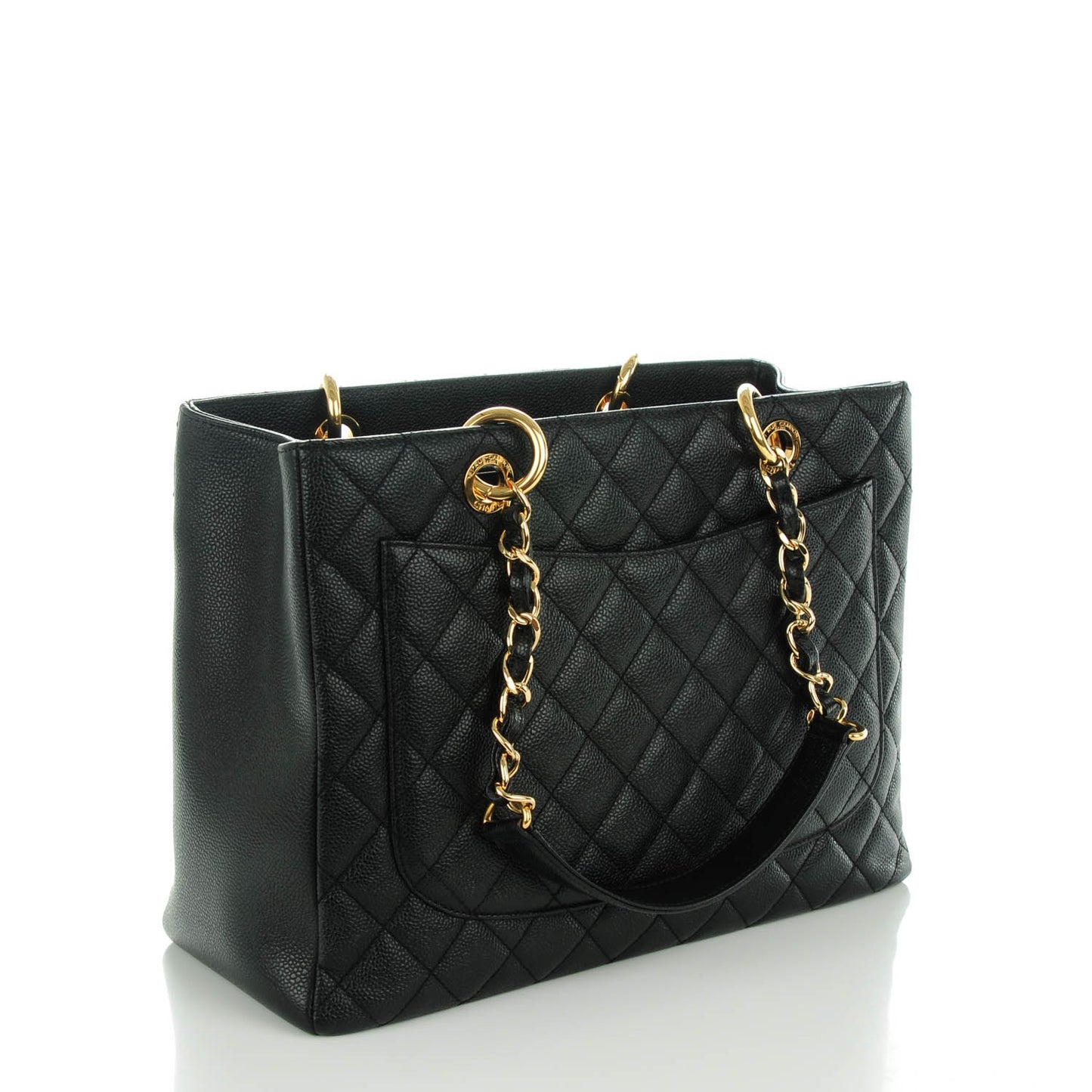 Caviar Quilted Grand Shopping Tote GST Black