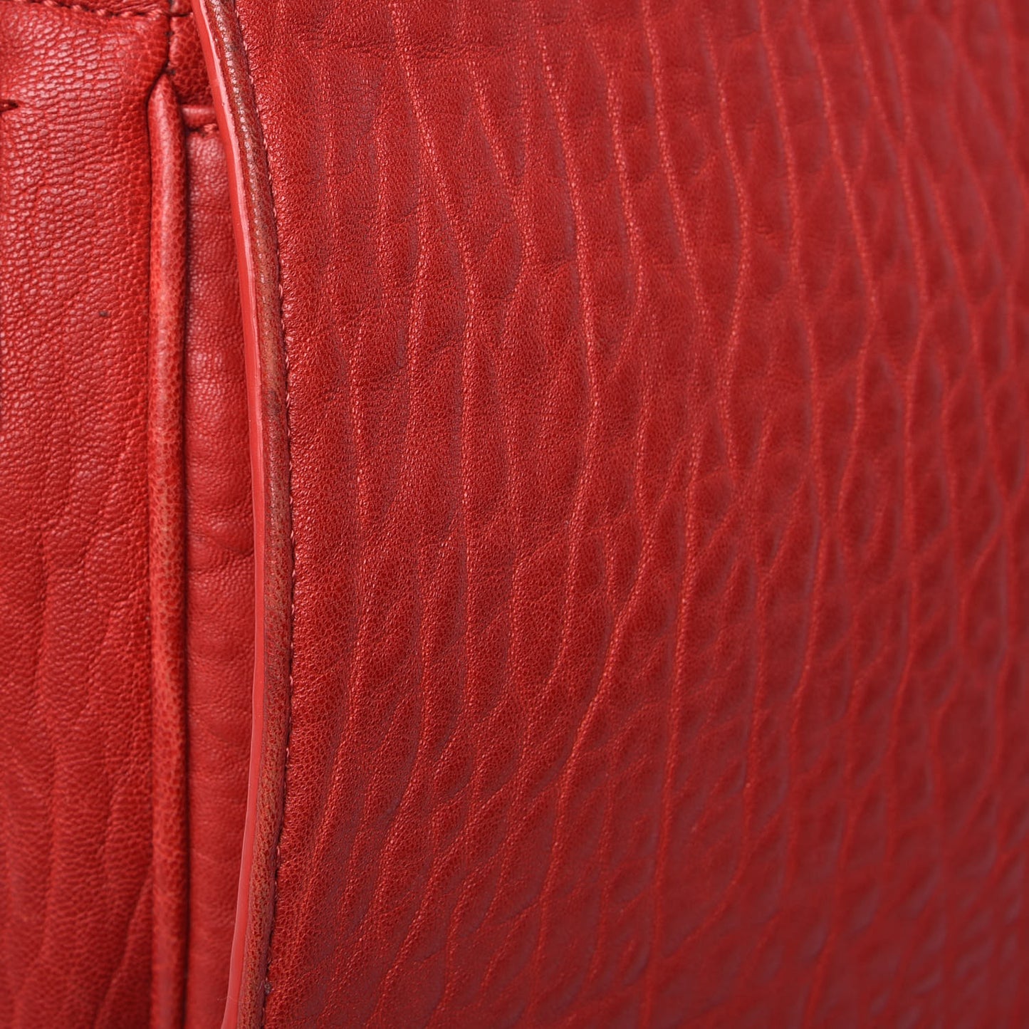 Pebbled Lambskin Lia Sling Red Nickel Hardware