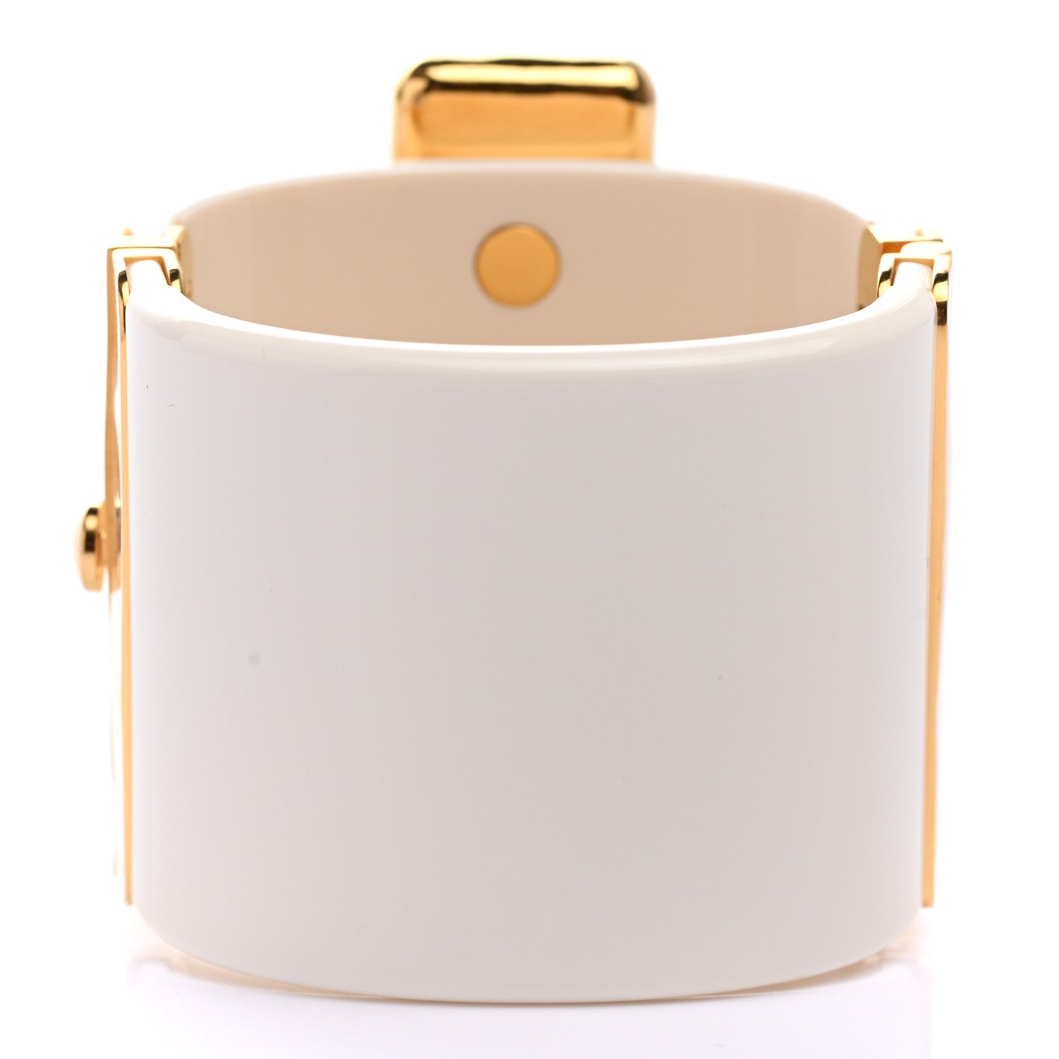 Chanel Resin Enamel CC Cabochon Cuff White Multicolor 3 of 4