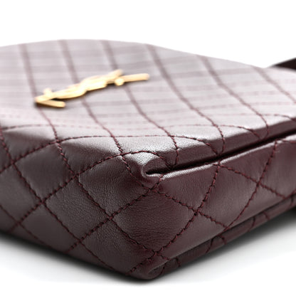 Saint Laurent Lambskin Quilted Gaby Zipped Pouch Hot Wine 10 of 11