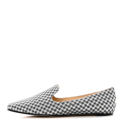 Jimmy Choo Glitter Houndstooth Wheel Weekend Slipper 38 Black Silver 1 of 13