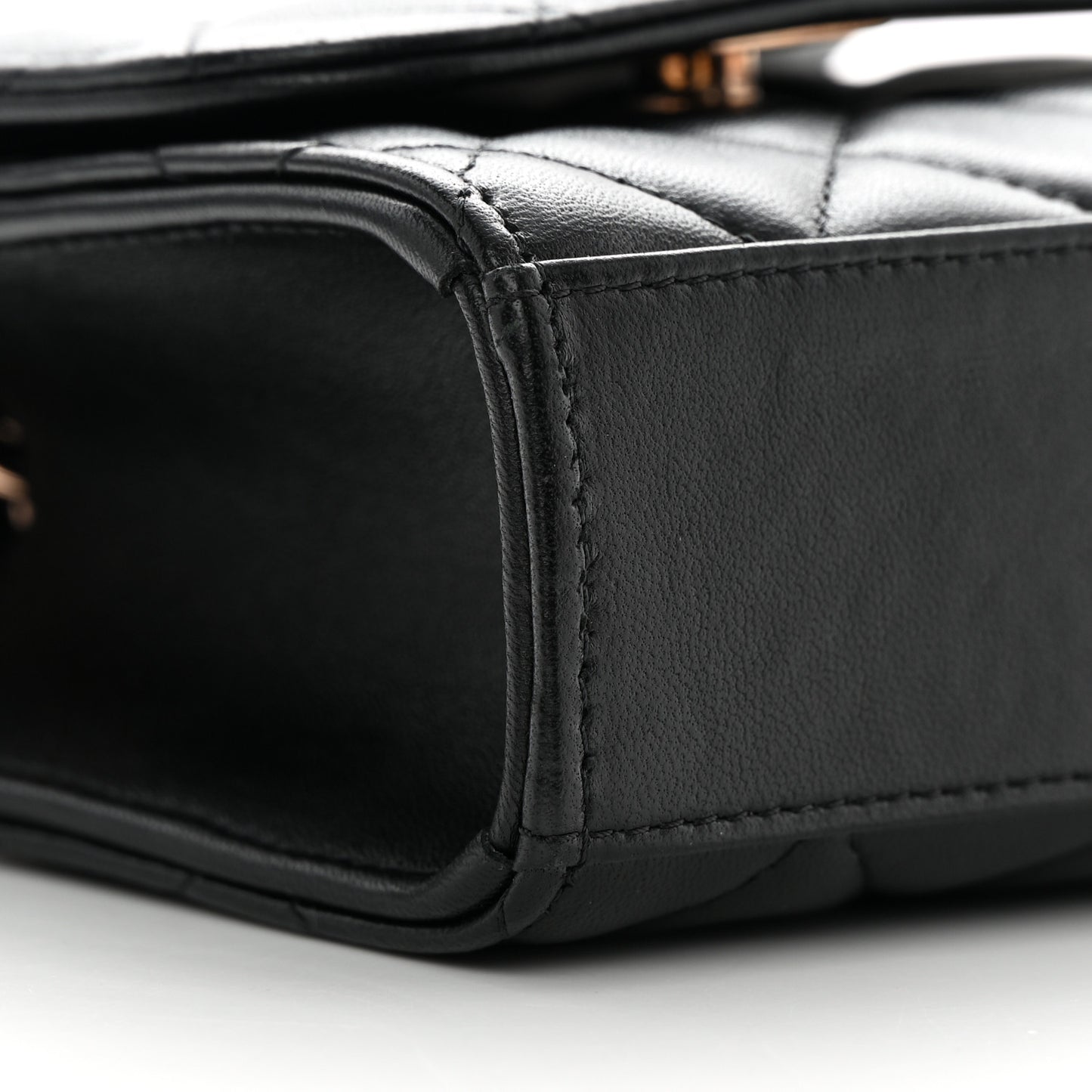 Lambskin Quilted Mini Trendy CC Clutch With Chain Black