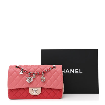 Chanel Lambskin Quilted Tri-Color Medium Valentine Charms Single Flap Pink 13 of 13