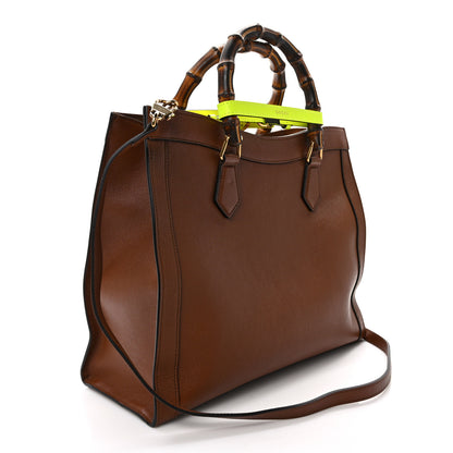 Gucci Wonka Grain Calfskin Medium Diana Tote Bag Cuir Yellow Fluo 3 of 12