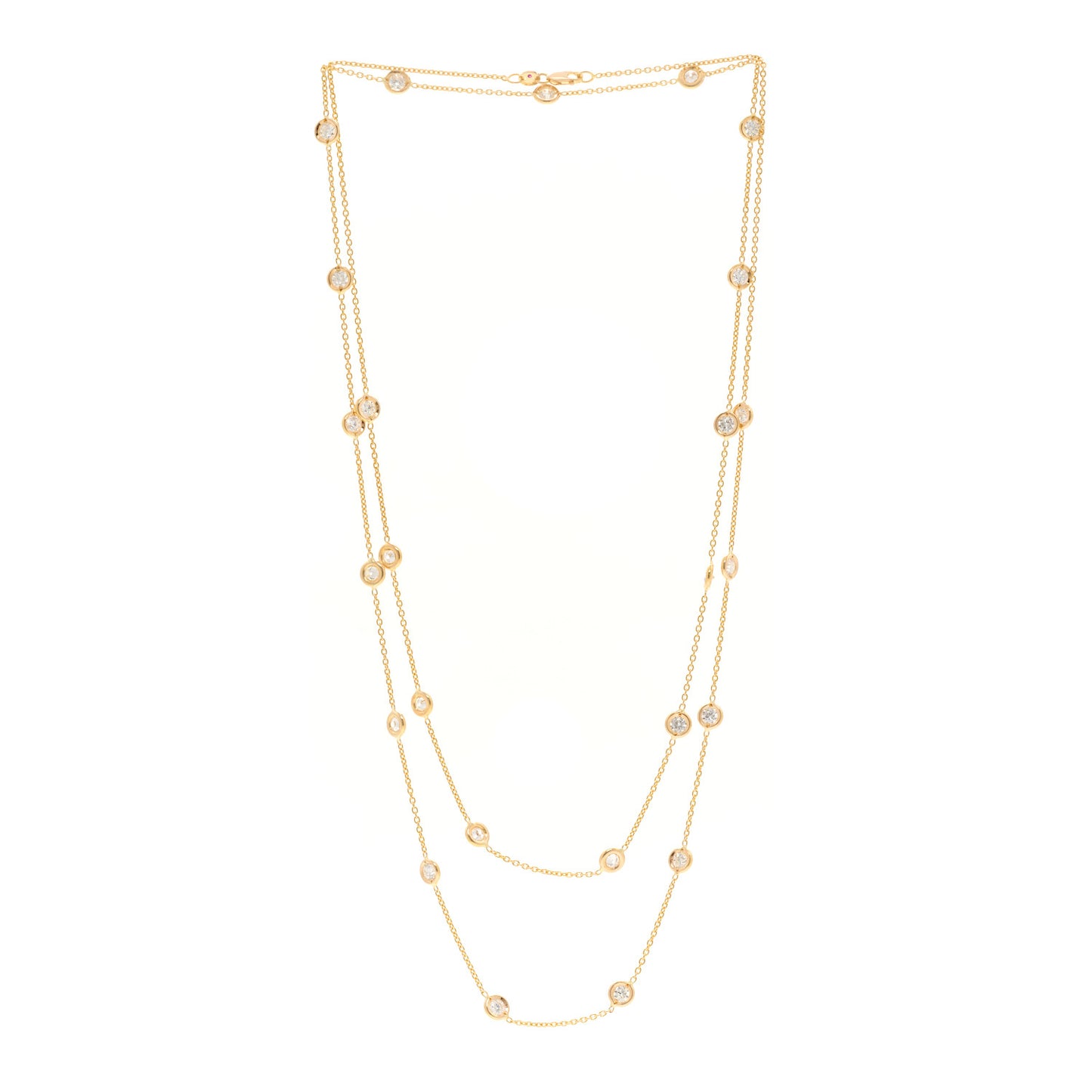 18K Rose Gold Diamond 4.25ctw Diamonds By The Inch Twenty-Five Station Necklace