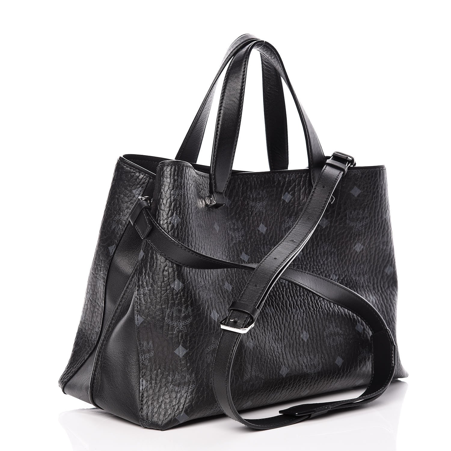 MCM Visetos Large Essential Tote Black 4 of 14