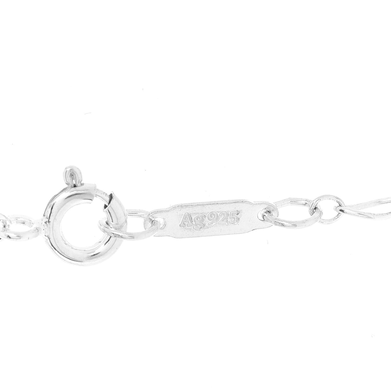 Tiffany Sterling Silver Diamond Lock Pendant Necklace 5 of 7