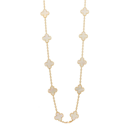 Van Cleef & Arpels 18K Yellow Gold Mother of Pearl 20 Motifs Vintage Alhambra Necklace 1 of 6