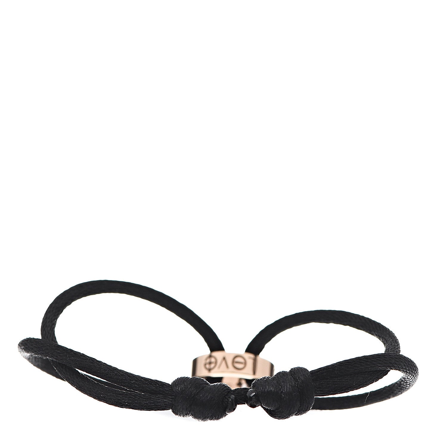 Cartier 18K Pink Gold Diamond Charity LOVE Adjustable Cord Bracelet Black 2 of 4