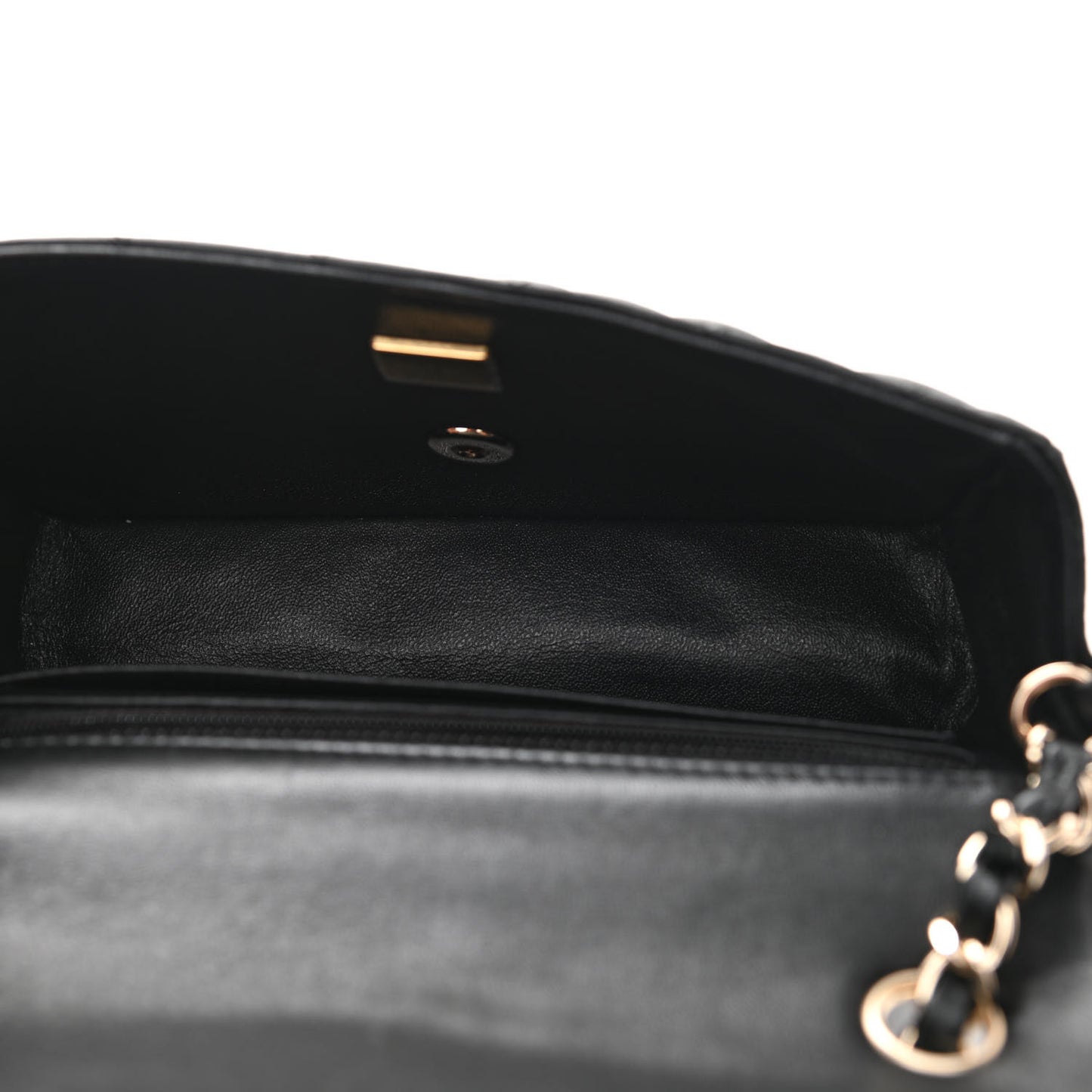 Lambskin Quilted Mini Rectangular Flap Black