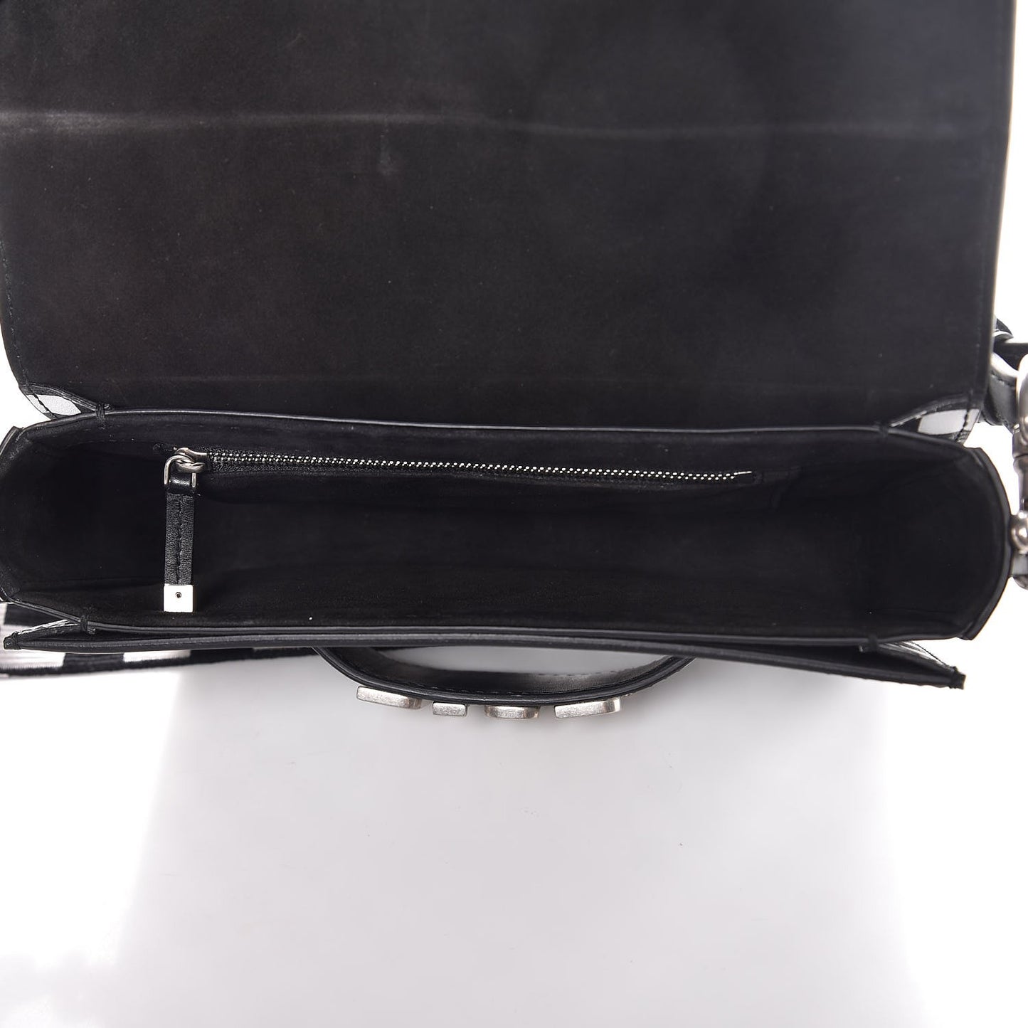 Smooth Calfskin Checkered Dio(r)evolution Flap Bag Black White