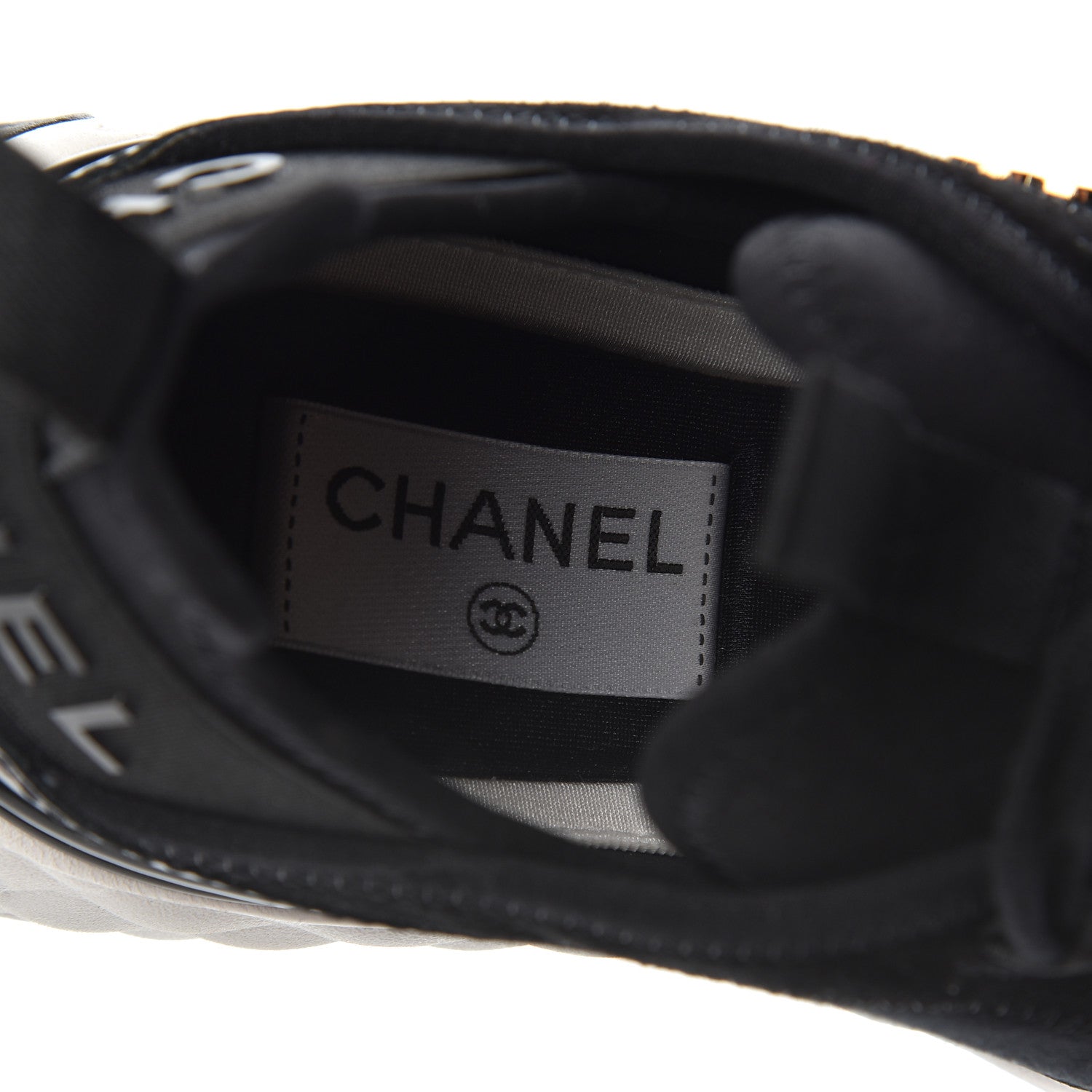 Chanel Velvet Calfskin Mixed Fibers CC Sneakers 37 Black 6 of 13