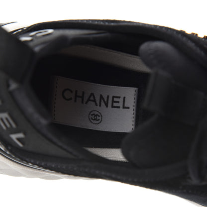 Chanel Velvet Calfskin Mixed Fibers CC Sneakers 37 Black 6 of 13