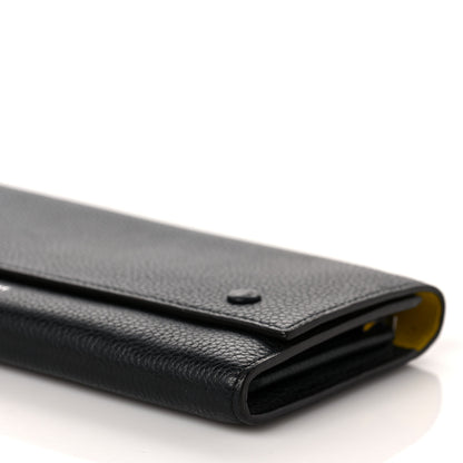 Celine Drummed Calfskin Large Multifunction Flap Wallet Black 8 of 11