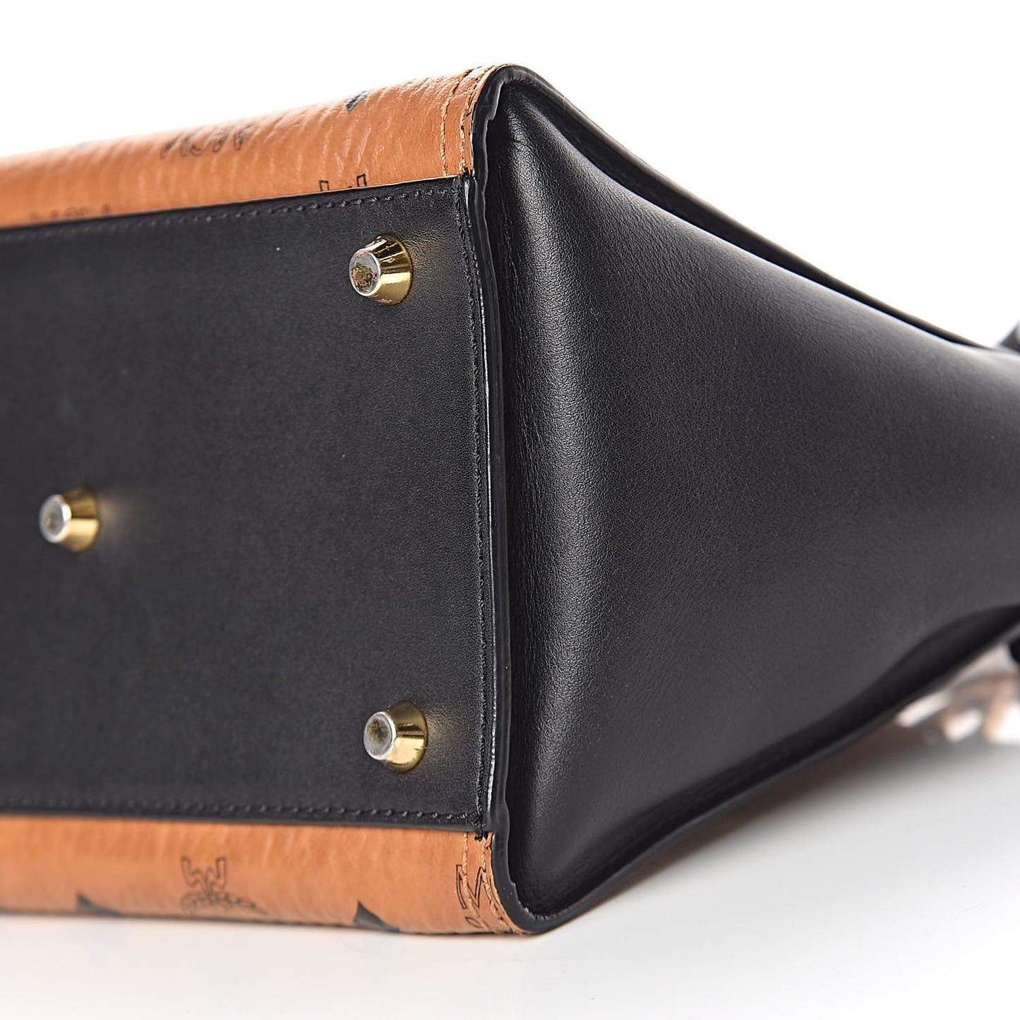 Visetos Small Kathy Double Zip Tote Cognac Black