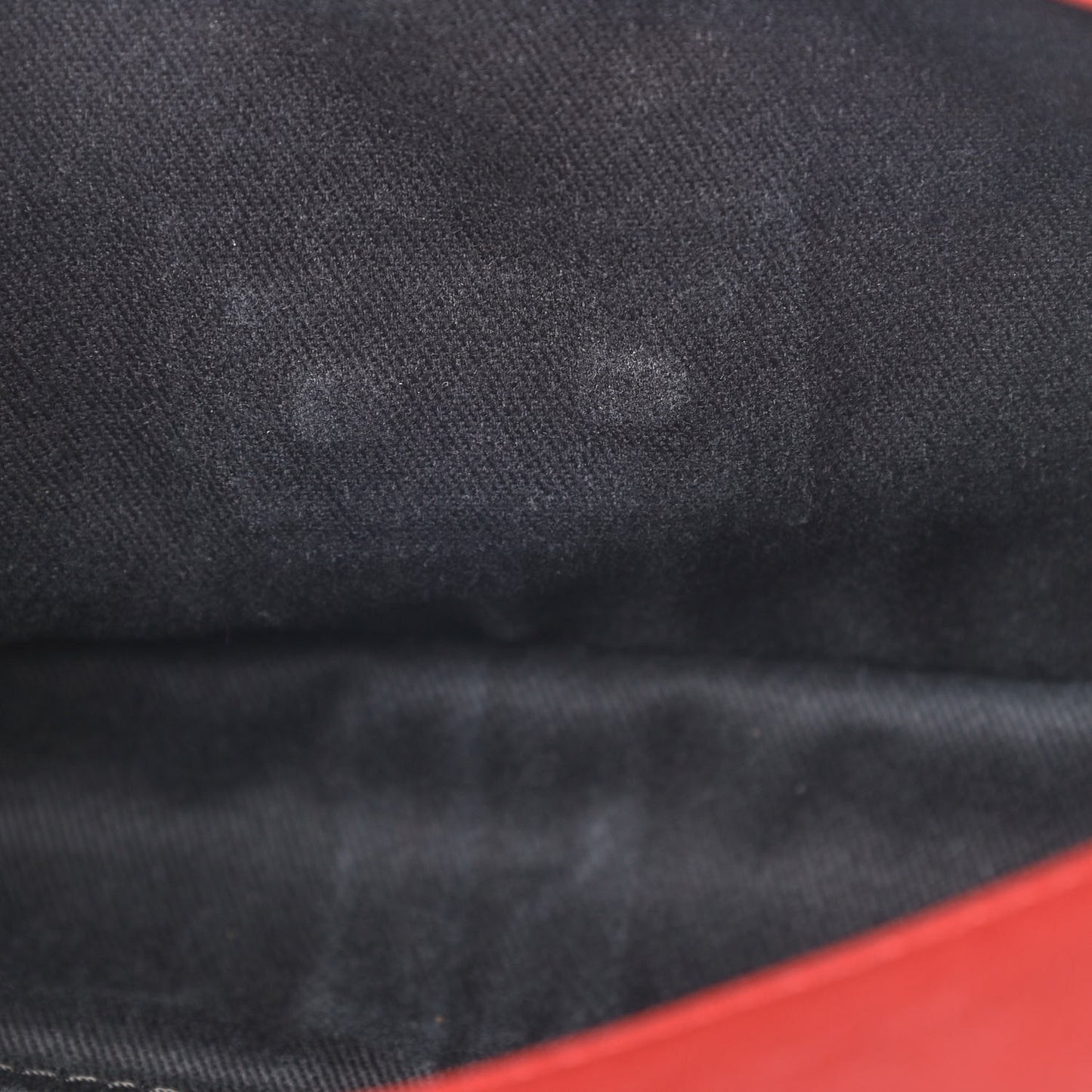 Washed Lambskin Jumbo Take Away Flap Red