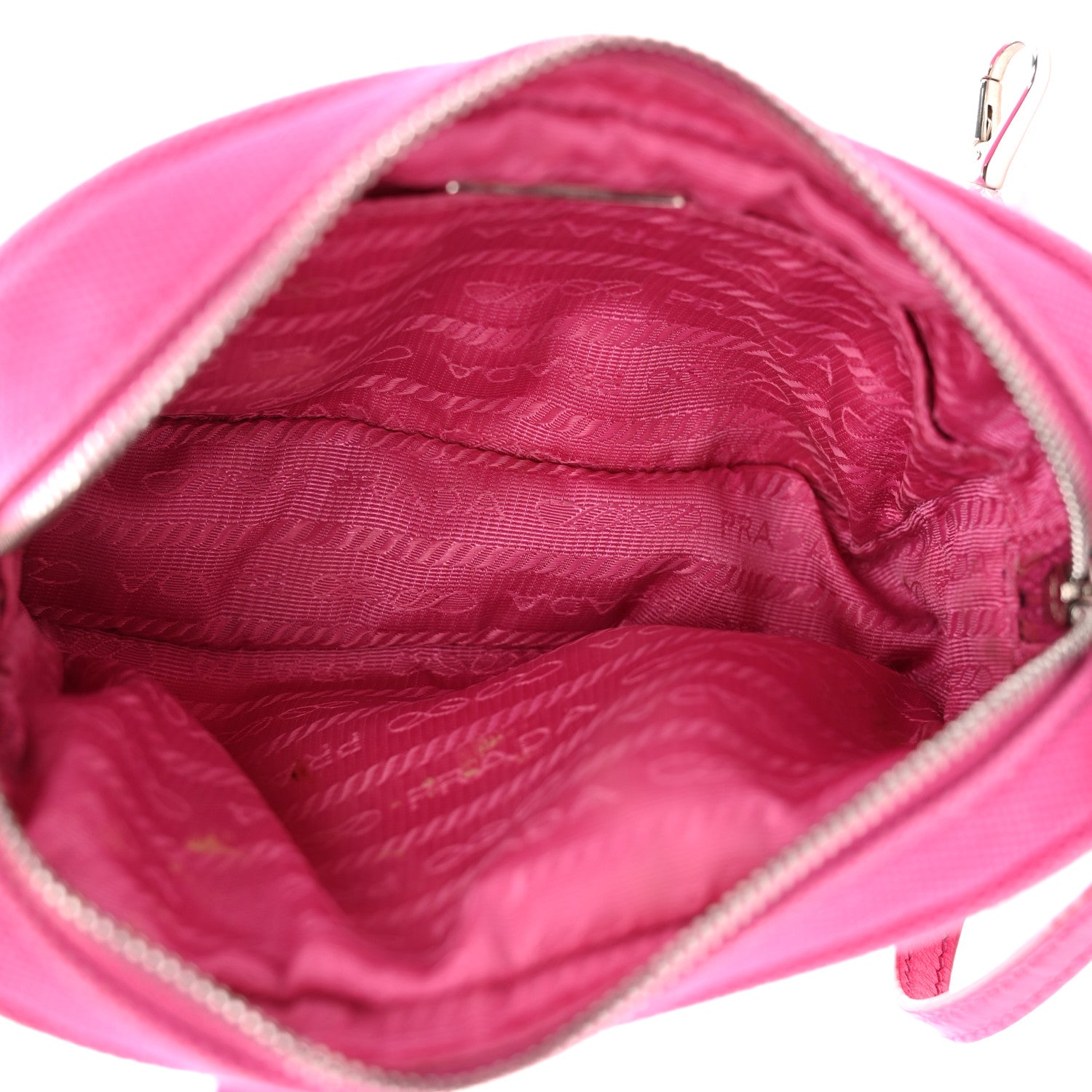 Prada Canvas Grommet Canapa Tote Pink 9 of 18