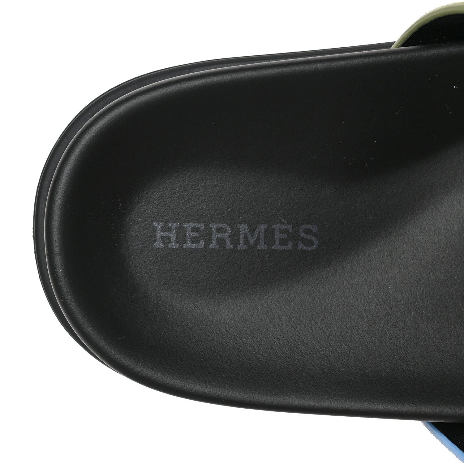 Hermes Suede Goatskin Womens Chypre Sandals 37 Bleu Cameo Vert 7 of 10
