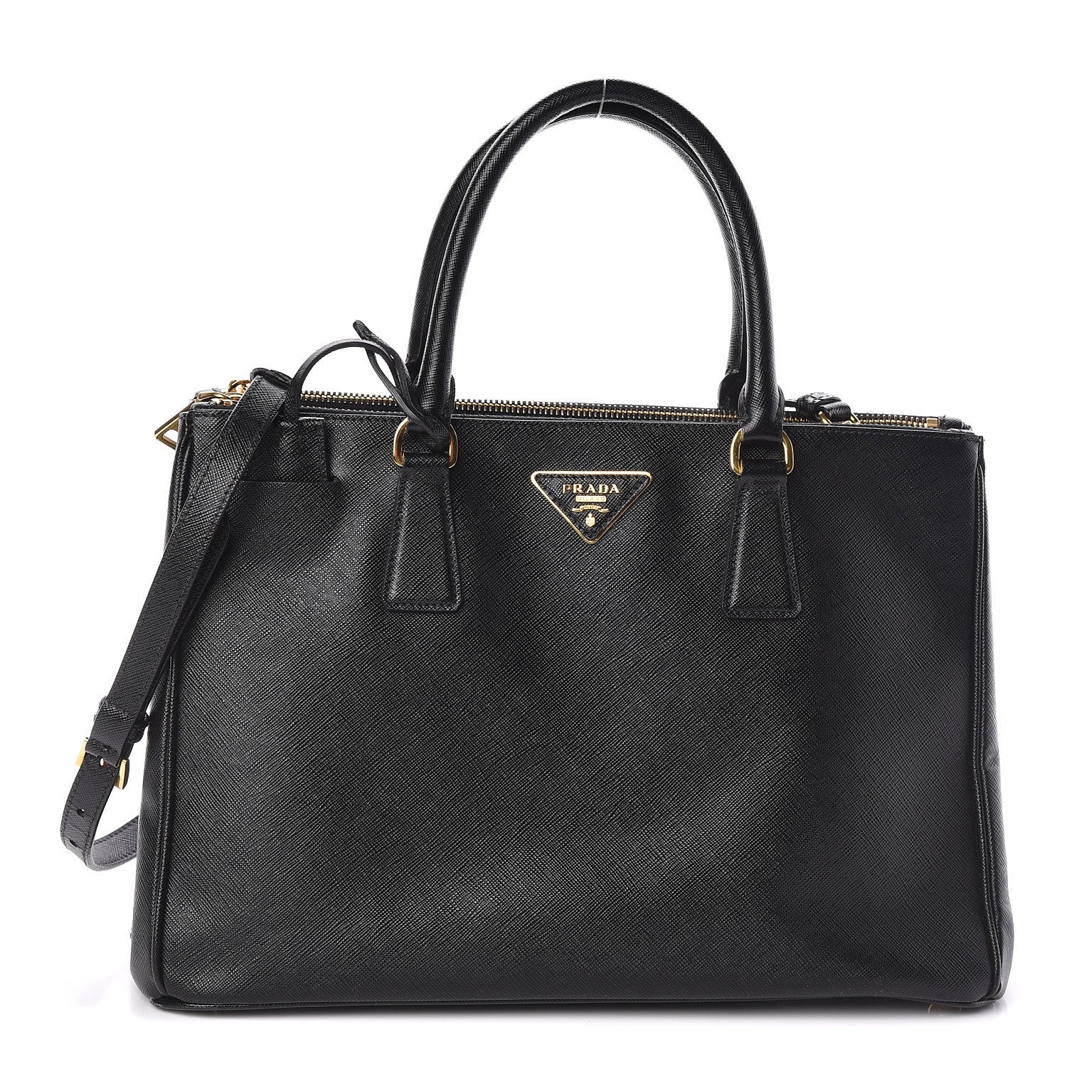 Prada Saffiano Medium Galleria Double Zip Tote Black 1 of 11