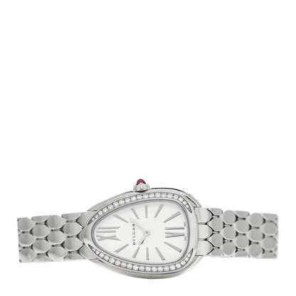 Bulgari Stainless Steel Diamond Bezel 25mm Serpenti Seduttori Quartz Watch 2 of 5