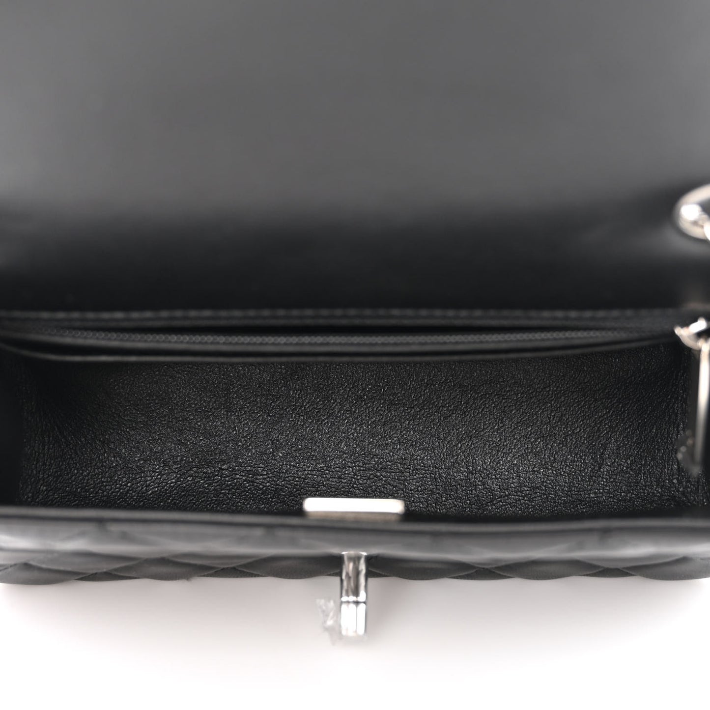 Lambskin Quilted Mini Rectangular Flap Black
