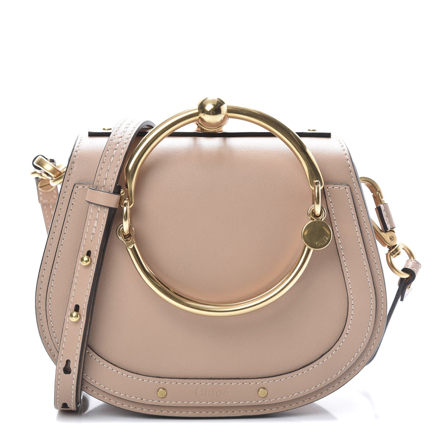 Chloe Calfskin Suede Small Nile Bracelet Bag Biscotti Beige 1 of 9