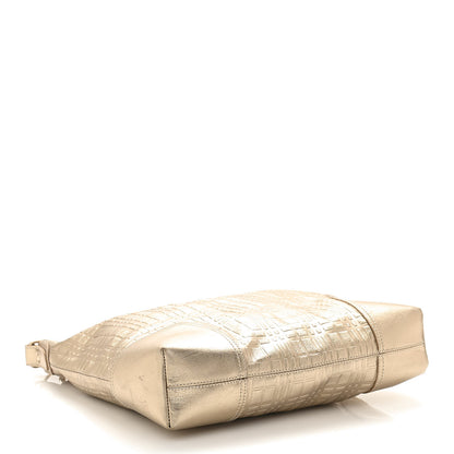 Burberry Metallic Calfskin Embossed Hobo Gold 4 of 10