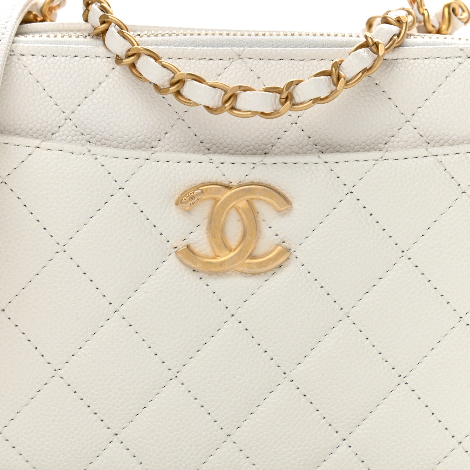 Chanel Caviar Quilted Small Pick Me Up Vanity Case White 8 of 10